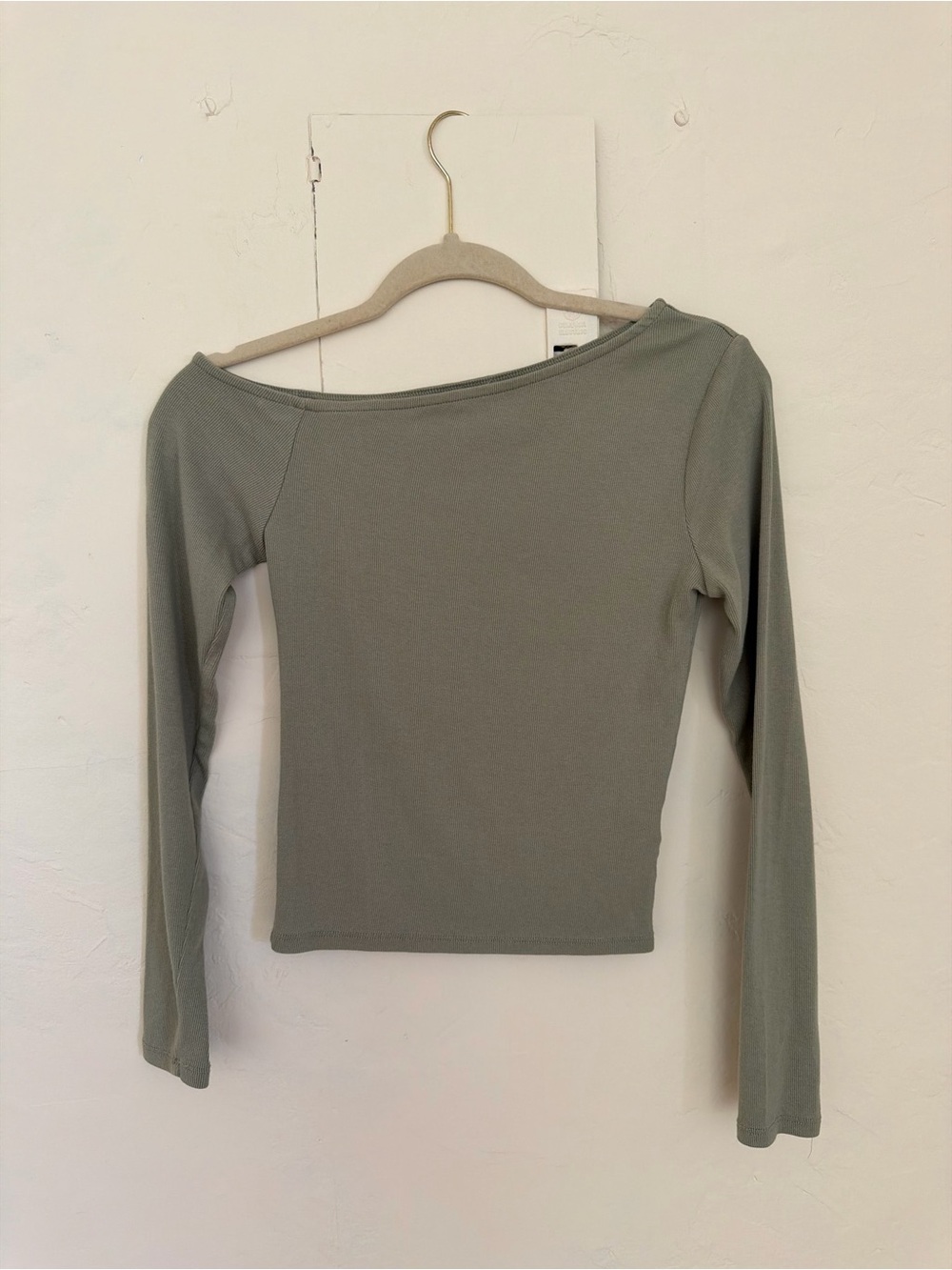 Cotton On Long Sleeve Boatneck Top in Sage Green